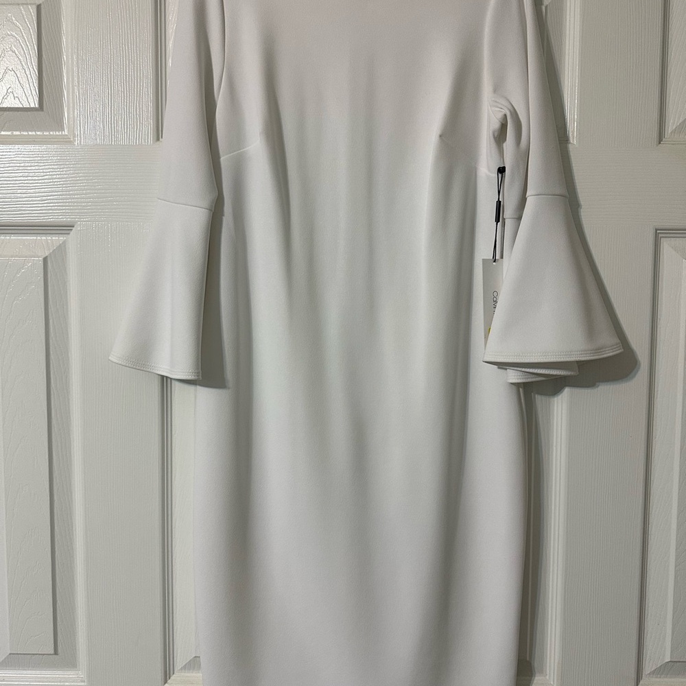 Calvin Klein New White Bell Sleeve Dress size 10. Great wedding dress - Picture 6 of 6